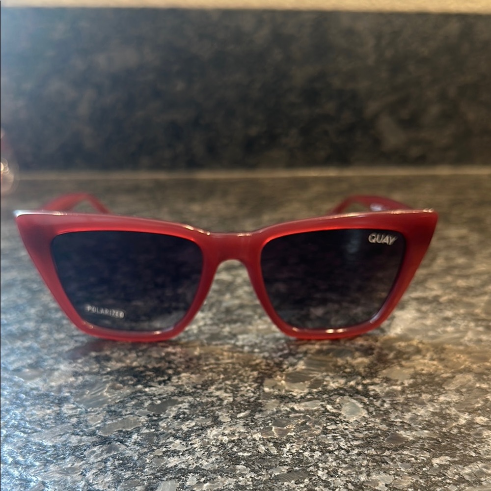Quay Sunglasses - Call The Shots in dark red